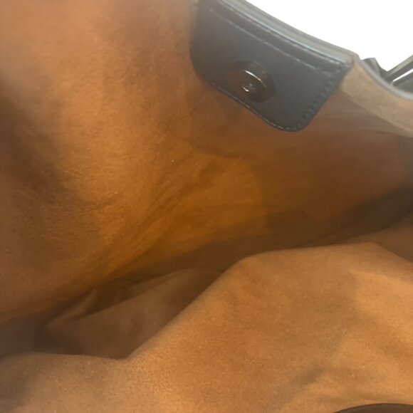 Sondra Roberts Squared Black Vegan pebbled Leather handbag satchel - Picture 8 of 12